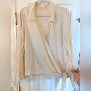 Venus wrap tie front blouse, cream size 16.